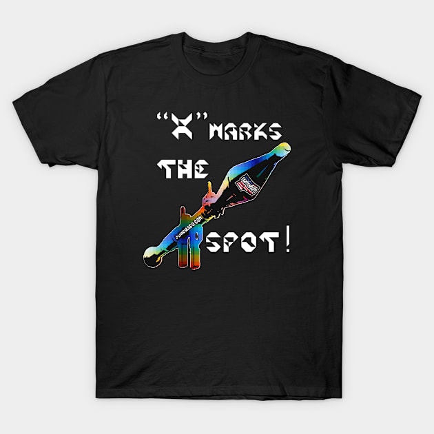 X Marks The Spot, v. White Text T-Shirt by punchado